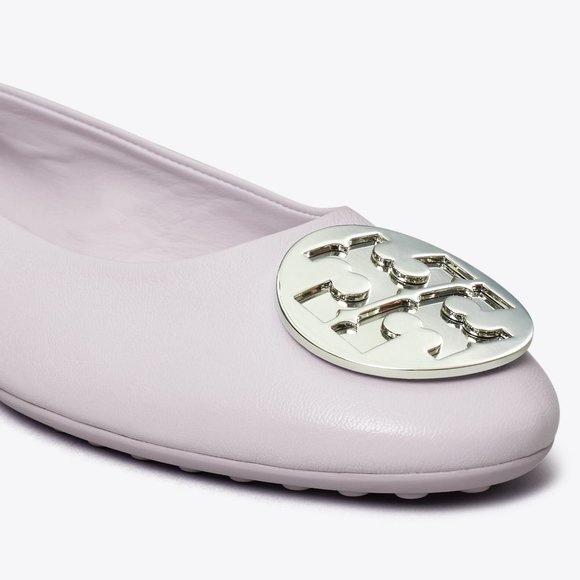 Tory Burch Claire Ballet Flats Leather Logo Spring Lavender Lilac 9 - Picture 9 of 16